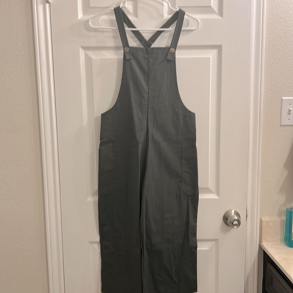 Olive green overall/romper